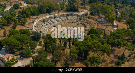 L'Anfiteatro Romano di Siracusa è una delle costruzioni più rappresentative dell'epoca imperiale romana. Foto Stock