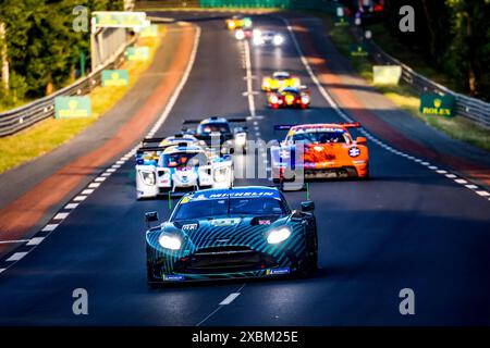 Le Mans, Francia. 12 giugno 2024. 91 BOVET Claude (gbr), McDonald David (gbr), Blackthorn, Aston Martin Vantage GT3 Evo, GT3, #91, azione durante la Road to le Mans 2024, 3° round della Michelin le Mans Cup 2024, sul circuito des 24 Heures du Mans, dal 12 al 15 giugno 2024 a le Mans, Francia - foto Paulo Maria/DPPI credito: DPPI Media/Alamy Live News Foto Stock