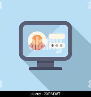 Monitor del computer che visualizza un modulo di accesso del profilo utente, simboleggia l'identità online, la sicurezza dei dati e l'accesso agli account personali Illustrazione Vettoriale