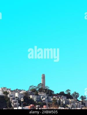 Coit Tower San Francisco, California Skyline con spazio per copie Foto Stock