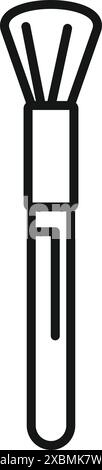 Semplice icona di linea di un pennello per il trucco, uno strumento utilizzato per applicare il trucco Illustrazione Vettoriale