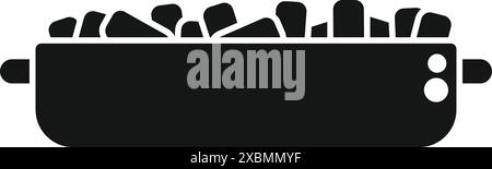 Icona di glifo nero per una macchina disidratatore di alimenti che prepara spuntini sani da frutta o verdura Illustrazione Vettoriale