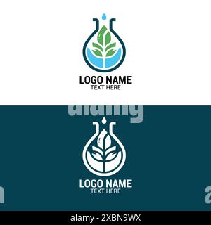 Logo laboratorio medico laboratori scientifici Logo Design Bio laboratorio organico logo laboratorio Erlenmeyer Logo Illustrazione Vettoriale