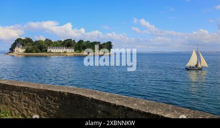 Insel Ile Tristan vor Douarnenez, dipartimento Finistere Penn ar Bed, regione Bretagne Breizh, Frankreich *** Ile Tristan a Douarnenez, dipartimento Finistere Penn ar Bed, regione Brittany Breizh, Francia Foto Stock