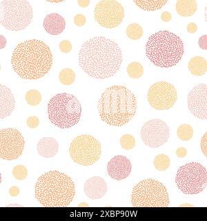 Realistico sfondo 3d colorato Pom Poms senza cuciture su bianco. Illustrazione vettoriale su Pompom Illustrazione Vettoriale