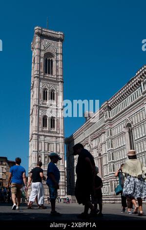 Italia, Truscania, Firenze, Cattedrale S M del Fiore e Belfry Giotto Foto Stock