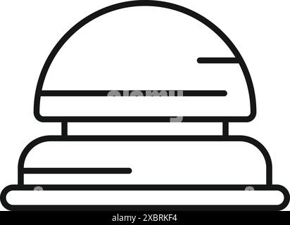 Disegno artistico di linea di un letto matrimoniale con testiera, che rappresenta l'arredamento di una camera da letto Illustrazione Vettoriale