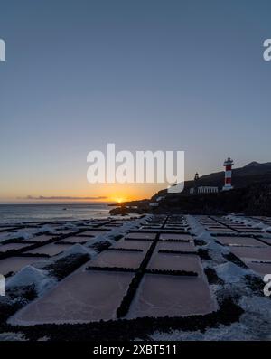 Salinas de Fuencaliente o Salinas Teneguía, stagni di evaporazione salina, la Palma, Isole Canarie, Spagna Foto Stock