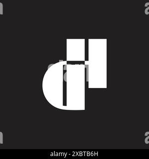 lettera dh astratta vettore del logo in minuscolo Illustrazione Vettoriale