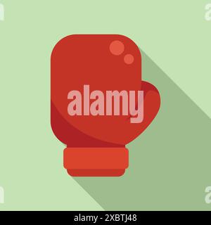 Guanto da boxe rosso che protegge la mano di un combattente durante l'allenamento, simboleggia la forza, la competizione e la ricerca della vittoria Illustrazione Vettoriale