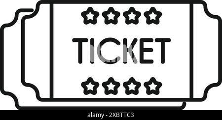 Semplice icona di due biglietti per l'ingresso a un evento, intrattenimento, spettacolo, concerto o viaggio Illustrazione Vettoriale