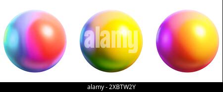 Palla colorata. Set di palline colorate isolate su sfondo bianco Illustrazione Vettoriale