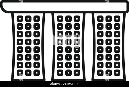 Disegna la linea dell'iconico hotel Marina Bay Sands di singapore, caratterizzato dalla sua unica struttura comunicante Illustrazione Vettoriale