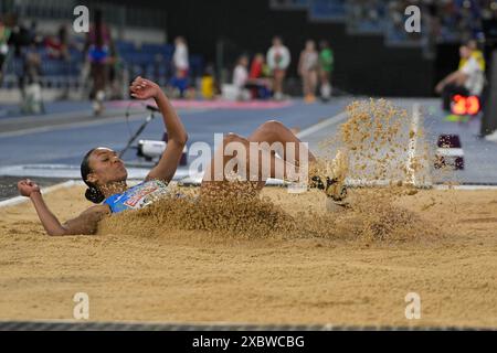 Roma, Italia. 12 giugno 2024. Stadio Olimpico, Roma, Italia - Larissa IAPICHINO partecipa al Long Jump femminile durante i Campionati europei di atletica leggera 2024 giorno 6, 12 giu 2024 (foto di Roberto Ramaccia/Sipa USA) crediti: SIPA USA/Alamy Live News Foto Stock