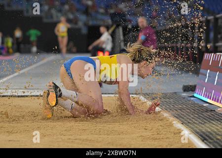 Roma, Italia. 12 giugno 2024. Stadio Olimpico, Roma, Italia - Alina ROTARU-KOTTMANN gareggia nel Long Jump femminile durante i Campionati europei di atletica 2024 giorno 6, 12 giu 2024 (foto di Roberto Ramaccia/Sipa USA) crediti: SIPA USA/Alamy Live News Foto Stock