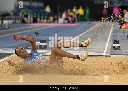 Roma, Italia. 12 giugno 2024. Stadio Olimpico, Roma, Italia - Larissa IAPICHINO partecipa al Long Jump femminile durante i Campionati europei di atletica leggera 2024 giorno 6, 12 giu 2024 (foto di Roberto Ramaccia/Sipa USA) crediti: SIPA USA/Alamy Live News Foto Stock