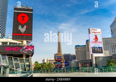 Las Vegas, USA - 2 dicembre 2019: La Strip in un giorno d'inverno Foto Stock