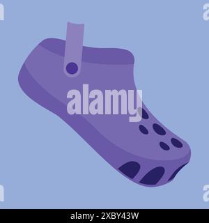 Comoda icona vettoriale infradito. illustrazione vettoriale dell'icona a forma di coccodrillo casuale Illustrazione Vettoriale