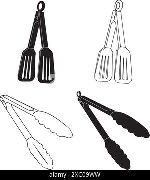 icona pinze per alimenti modello di disegno per illustrazione vettoriale Illustrazione Vettoriale