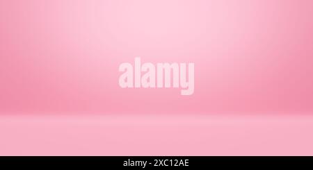 Studio rosa pastello vuoto per la mostra del prodotto. illustrazione di rendering 3d. Foto Stock