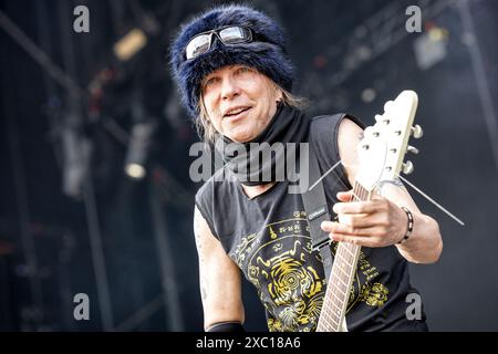 Solvesborg, Svezia. 5 giugno 2024. La band Michael Schenker Group esegue un concerto dal vivo durante il festival musicale svedese Sweden Rock Festival 2024 a Solvesborg. Qui il chitarrista Michael Schenker viene visto dal vivo sul palco. Foto Stock