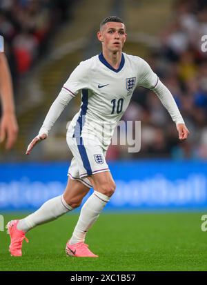 07 giu 2024 - Inghilterra contro Islanda - amichevole internazionale - Wembley Phil Foden in azione. Foto : Mark Pain / Alamy Live News Foto Stock