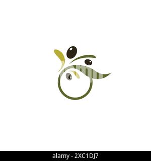 Illustrazione vettoriale con logo Olive. Olio d'oliva Vector Illustrazione Vettoriale
