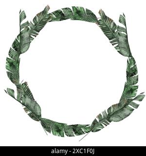 Illustrazione acquerello banana. Frutta tropicale matura disegnata a mano. Clip art isolata su sfondo bianco piante esotiche realistiche. Ideale per la progettazione Foto Stock