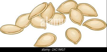 Illustrazione dettagliata colorata di frutta di zucca Illustrazione Vettoriale