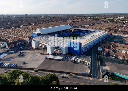 Una vista aerea generale del Goodison Park, l'attuale sede dell'Everton FC. Foto Stock