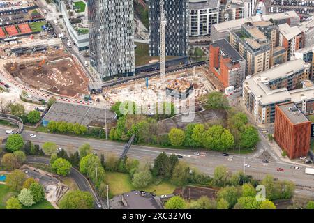 Foto aerea del centro di Manchester da 2000 metri circa Foto Stock