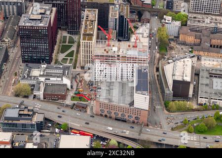 Foto aerea del centro di Manchester da 2000 metri circa Foto Stock