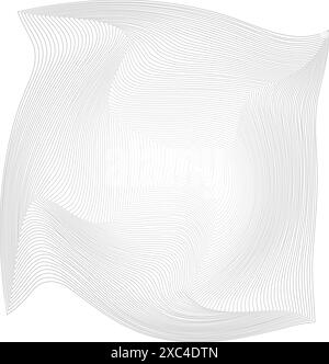 Griglia quadrata distorta. Trama in mesh deformata. Elemento di design retrò punk. Griglia geometria onda a reticolo. Elemento mesh curvo. Illustrazione vettoriale. Illustrazione Vettoriale