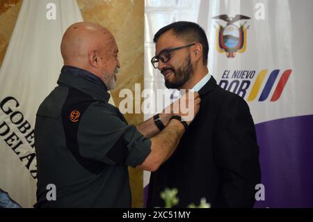 CUENCA OPERACION SONRISA Cuenca,Ecuador 14 giugno 2024 oggi mattina nel Salon de Proceres del governo di Azuay si è tenuto il lancio del programma chirurgico 156 della fondazione operazione Smile che sarà sviluppato a Cuenca nell'ospedale JosÃ Carrasco Arteaga il 11,Santiago Malo governatore, Dr Francisco Punina direttore esecutivo della fondazione Smile Operation e Dr Estaban Villa direttore provinciale dello IESS, Azuay foto Boris Romoleroux API HTH CUENCA OPERACIONSONRISA 95e2ef800553bc819c61d9feb73532f2 Copyright: xBORISxROMOLEROUXx Foto Stock