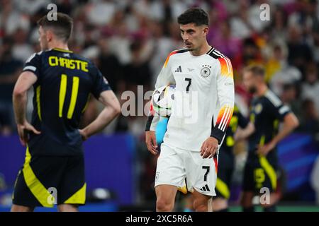 Monaco, Germania. 14 giugno 2024. Kai Havertz della Germania durante la partita di UEFA Euro 2024 tra Germania e Scozia, gruppo A, data 1, giocata all'Allianz Arena Stadium il 14 giugno 2024 a Monaco di Baviera, Germania. (Foto di Bagu Blanco/PRESSINPHOTO) credito: PRESSINPHOTO SPORTS AGENCY/Alamy Live News Foto Stock