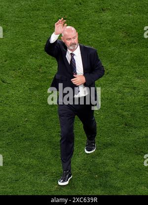 L'allenatore scozzese Steve Clarke dopo la partita UEFA Euro 2024 del gruppo A alla Munich Football Arena di Monaco, Germania. Data foto: Venerdì 14 giugno 2024. Foto Stock