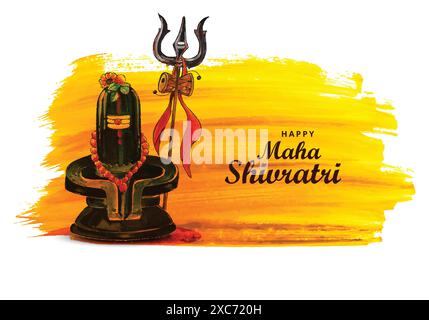 Festival Maha shivratri con sfondo natalizio shiv ling Illustrazione Vettoriale
