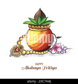 Festa religiosa indiana akshaya tritiya illustrazione di sfondo Illustrazione Vettoriale