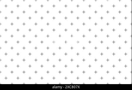 Sfondo a pattern astratto senza cuciture con piccole croci nere. Texture per il design Illustrazione Vettoriale