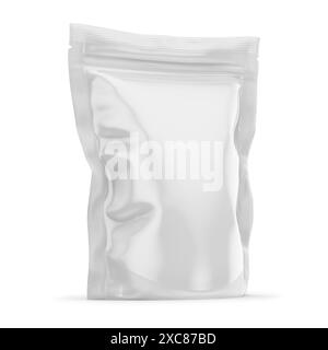 Stand up Pouch Mockup 3D Rendering isolato su sfondo bianco Foto Stock