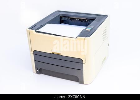 Stampante Stampa su sfondo bianco Foto Stock