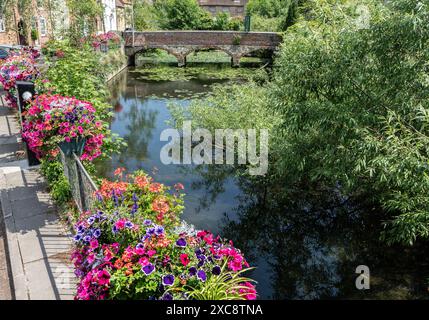 L'Old Culham Bridge sopra Abbey Stream, Abingdon-on-Thames, Oxfordshire Foto Stock