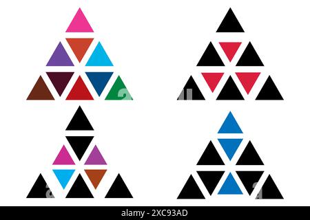 Semplice forma geometrica del logo triangolare in vettore matematico. Illustrazione Vettoriale