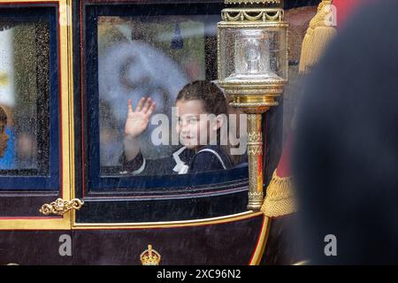 Londra, Regno Unito. 15 giugno 2024. La Principessa Carlotta ha visto durante la cerimonia di Trooping the Colour 2024, in occasione del compleanno ufficiale del monarca. Credito: SOPA Images Limited/Alamy Live News Foto Stock