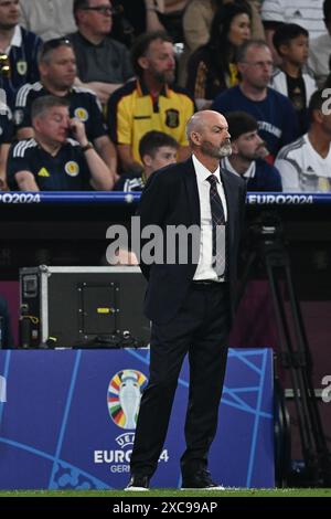 MONACO DI BAVIERA, GERMANIA - 14 GIUGNO: il manager Steve Clarke durante la partita a gironi di UEFA EURO 2024 tra Germania e Scozia alla Munich Football Arena di J Foto Stock