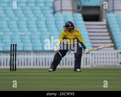 Londra, Regno Unito. 15 giugno 2024. Londra, Inghilterra, 15 giugno 2024: Il capitano Bryony Smith (4 stelle del Sud Est) batte durante la partita della Charlotte Edwards Cup tra South East Stars e Sunrisers al Kia Oval di Londra, Inghilterra. (Jay Patel/SPP) credito: SPP Sport Press Photo. /Alamy Live News Foto Stock