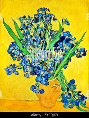 Iris, 1890 (Pittura) artista Gogh, Vincent van (1853-90), olandese. Illustrazione Vettoriale