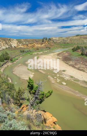 Fiume musselshell vicino mosby, montana Foto Stock