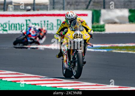 ITA. 15 giugno 2024. 29 IANNONE Andrea Ducati Panigale V4R durante il Campionato FIM Superbike - Round Italiano Mondiale Superbike Pirelli Emilia-Romagna Round 14-16 luglio 2024 a Misano Adriatico, Italia, il 15 giugno 2024. (Foto di Fabio Averna/Sipa USA) credito: SIPA USA/Alamy Live News Foto Stock