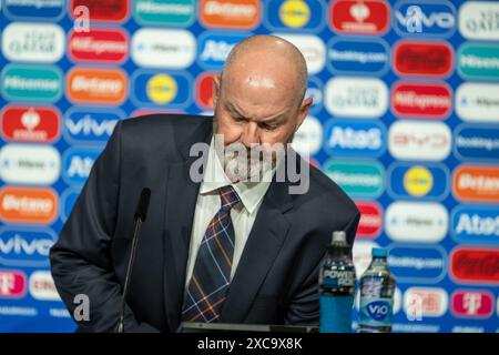 Stephen Clarke (Schottland, Trainer), Pressekonferenz, GER, Germania (GER) vs. Scottland (SCO), Fussball Europameisterschaft, UEFA EURO 2024, gruppo A, 1. Spieltag, 14.06.2024, foto: Eibner-Pressefoto/Sascha Walther Foto Stock